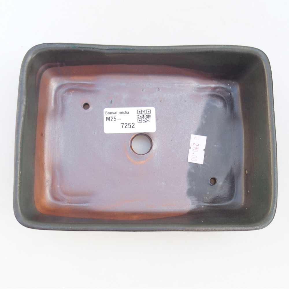 Ceramic bonsai bowl 18,5 x 13,5 x 3,5 cm, grey