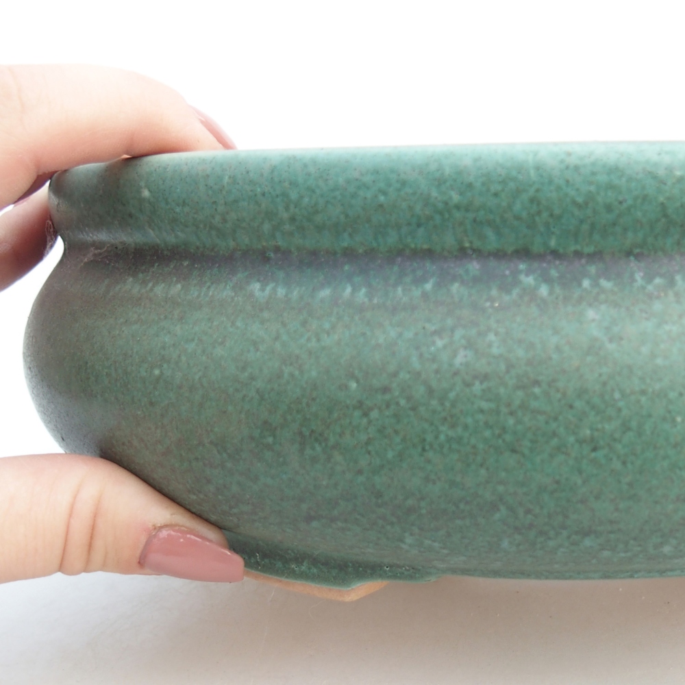 Ceramic bonsai bowl 23 x 23 x 8 cm, green