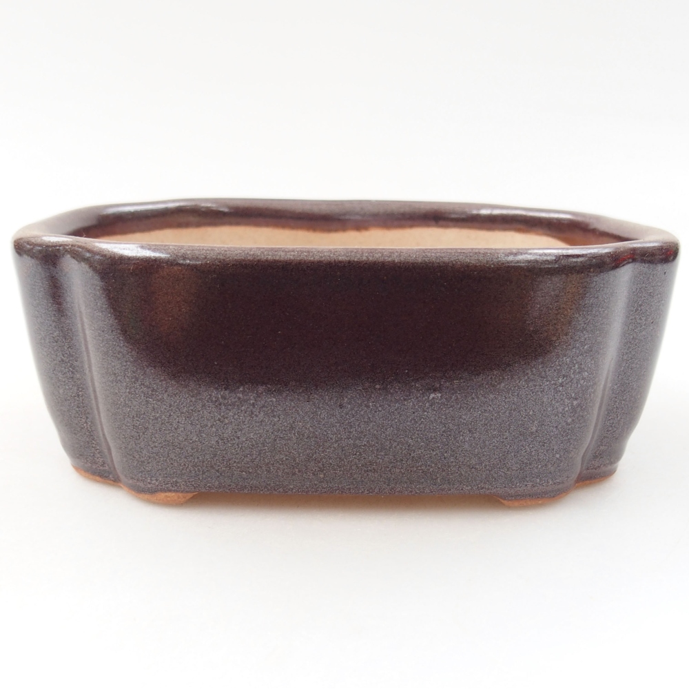 Ceramic bonsai bowl 12 x 9 x 4,5 cm, color brown