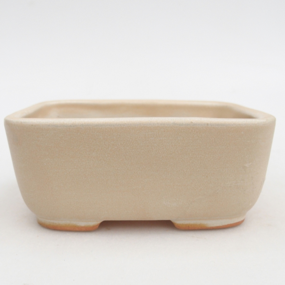 Ceramic bonsai bowl 12,5 x 10 x 5 cm, colour beige