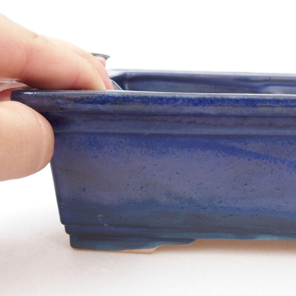 Ceramic bonsai bowl 16 x 12 x 4,5 cm, color blue