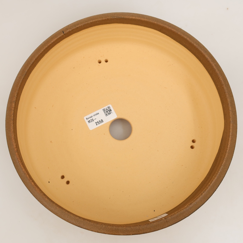Ceramic bonsai pot, 26 x 26 x 7 cm, brown