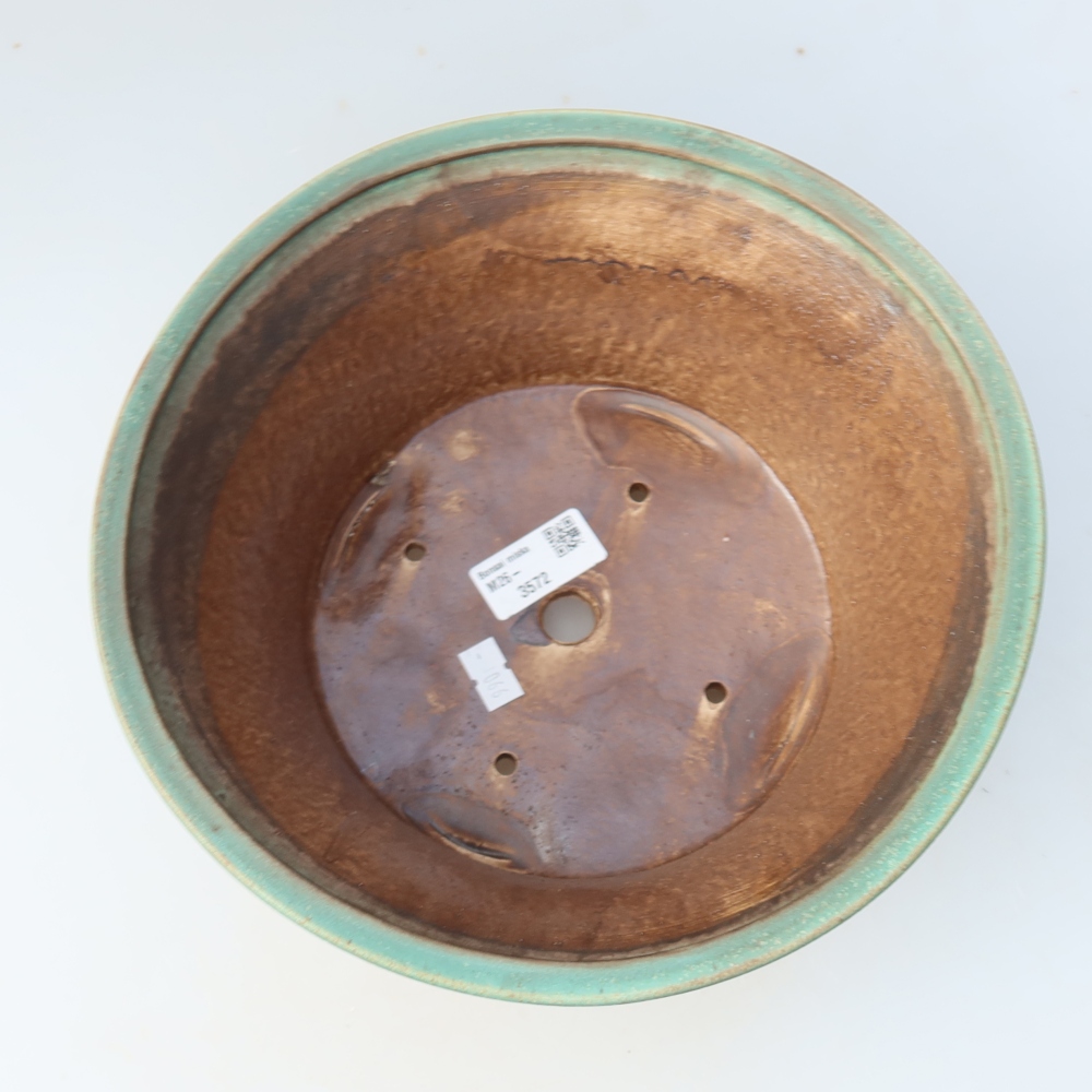 Ceramic bonsai pot, 24.5 x 24.5 x 11.5 cm, green
