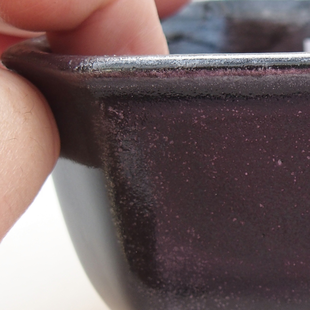 Ceramic bonsai bowl 10 x 10 x 6 cm, green