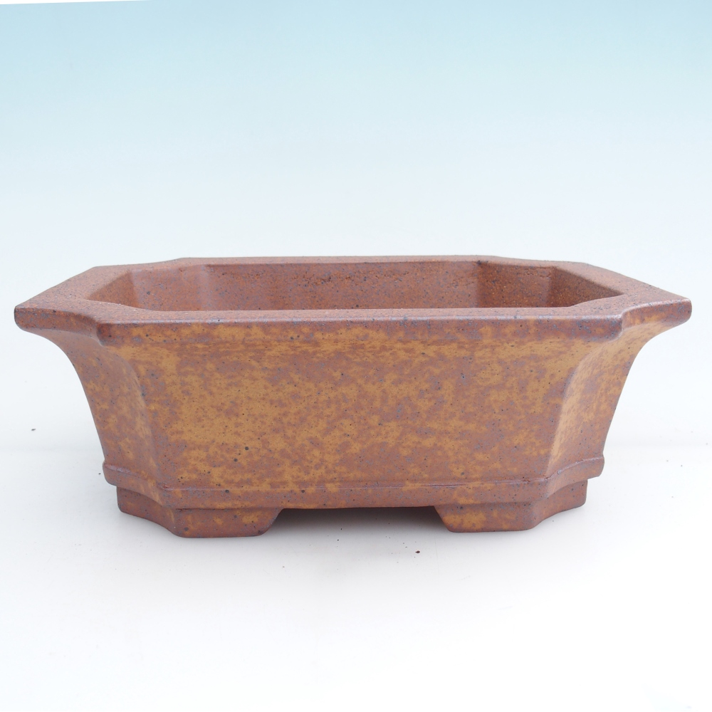 Ceramic bonsai bowl 23,5 x 17,5 x 8,5 cm, brown