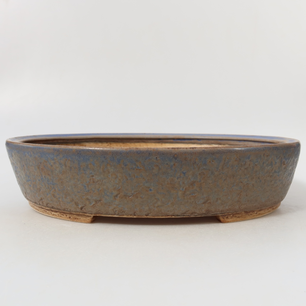 Ceramic bonsai bowl 26,5 x 24 x 5,5 cm, colour blue
