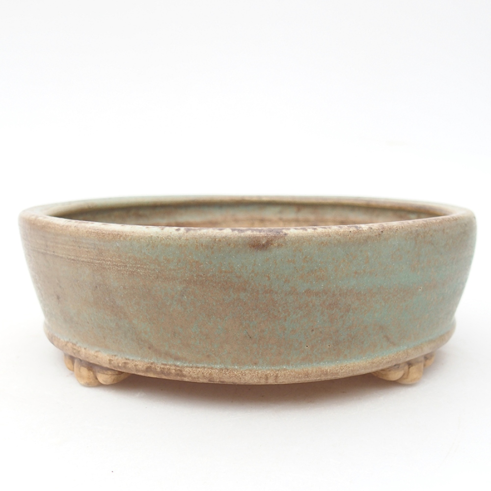 Ceramic bonsai bowl 15 x 15 x 5 cm, color green
