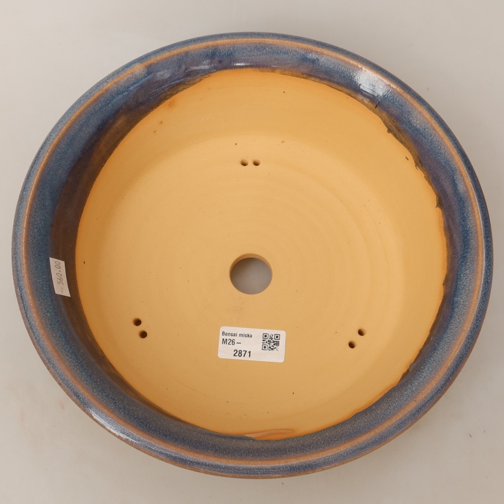 Ceramic bonsai bowl 26,5 x 26,5 x 8 cm, colour blue