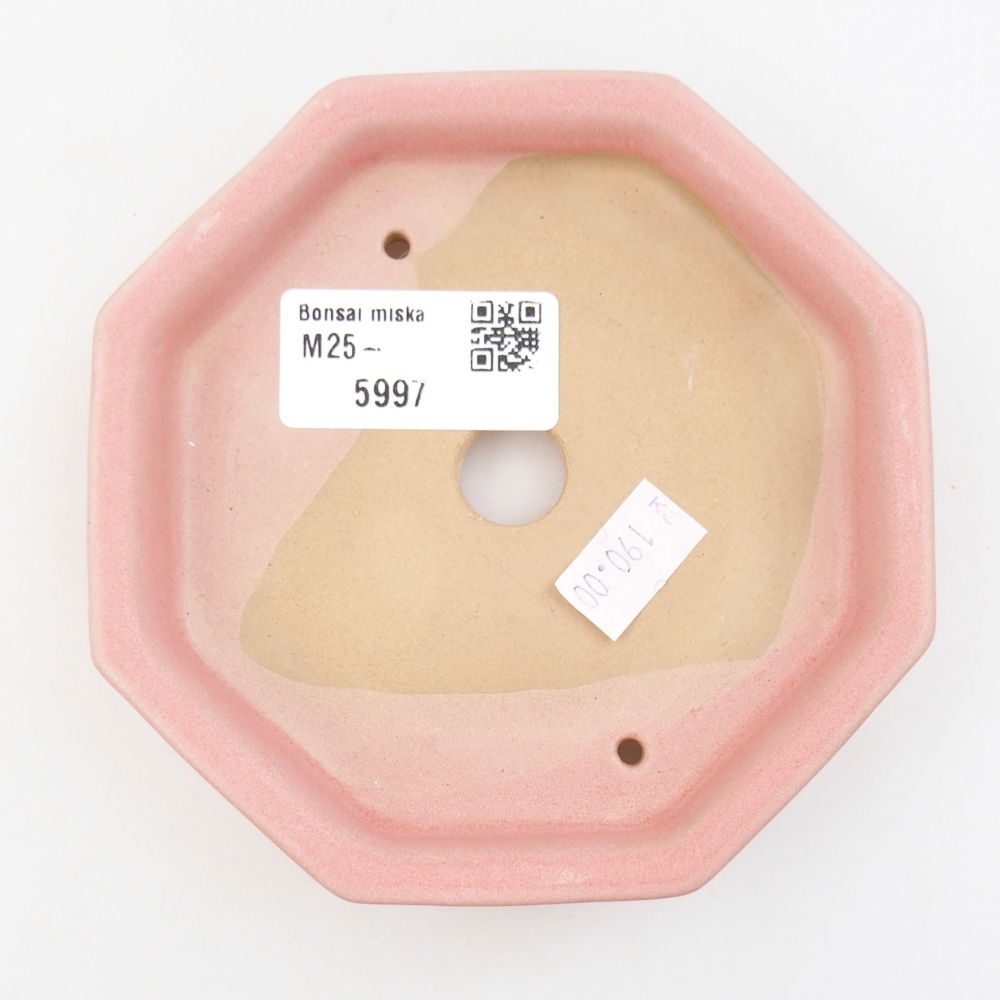 Ceramic bonsai bowl 11,5 x 11,5 x 2,5 cm, color pink