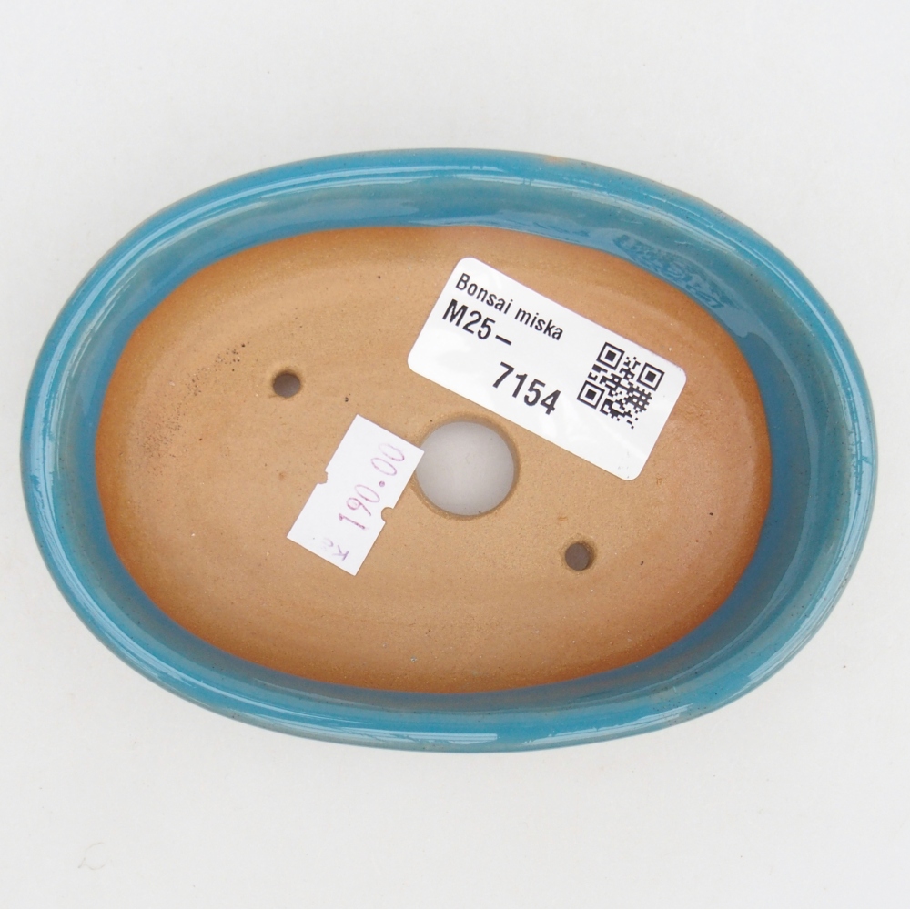 Ceramic bonsai bowl 12 x 8,5 x 3 cm, colour blue