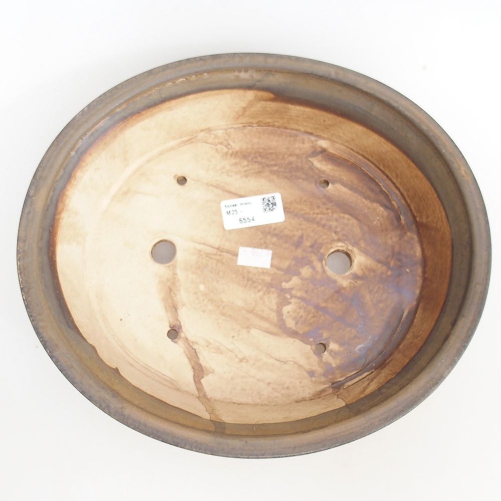 Ceramic bonsai bowl 28 x 25 x 6,5 cm, green