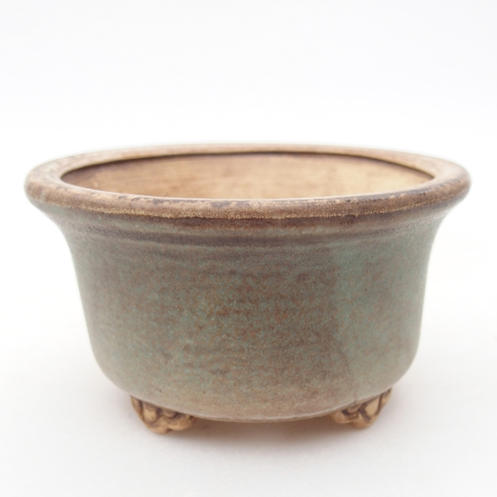 Ceramic bonsai bowl 9 x 9 x 3,5 cm, color green