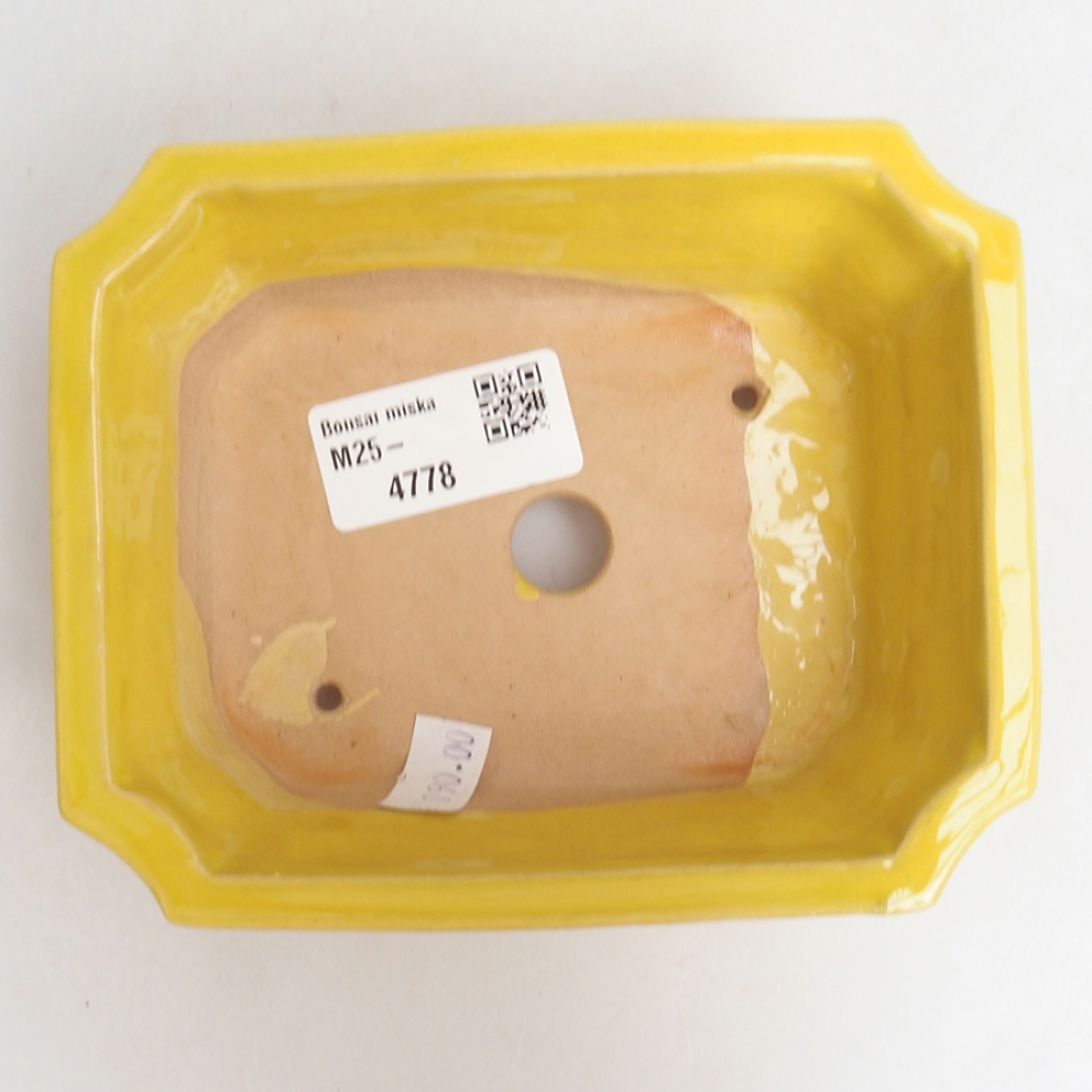 Ceramic bonsai bowl 13 x 10,5 x 4 cm, color yellow