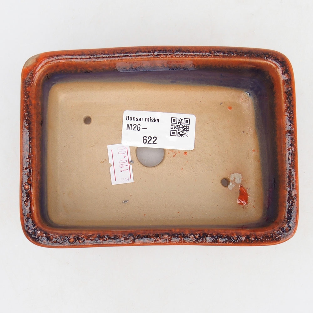 Ceramic bonsai bowl 13,5 x 10 x 4,5 cm, orange