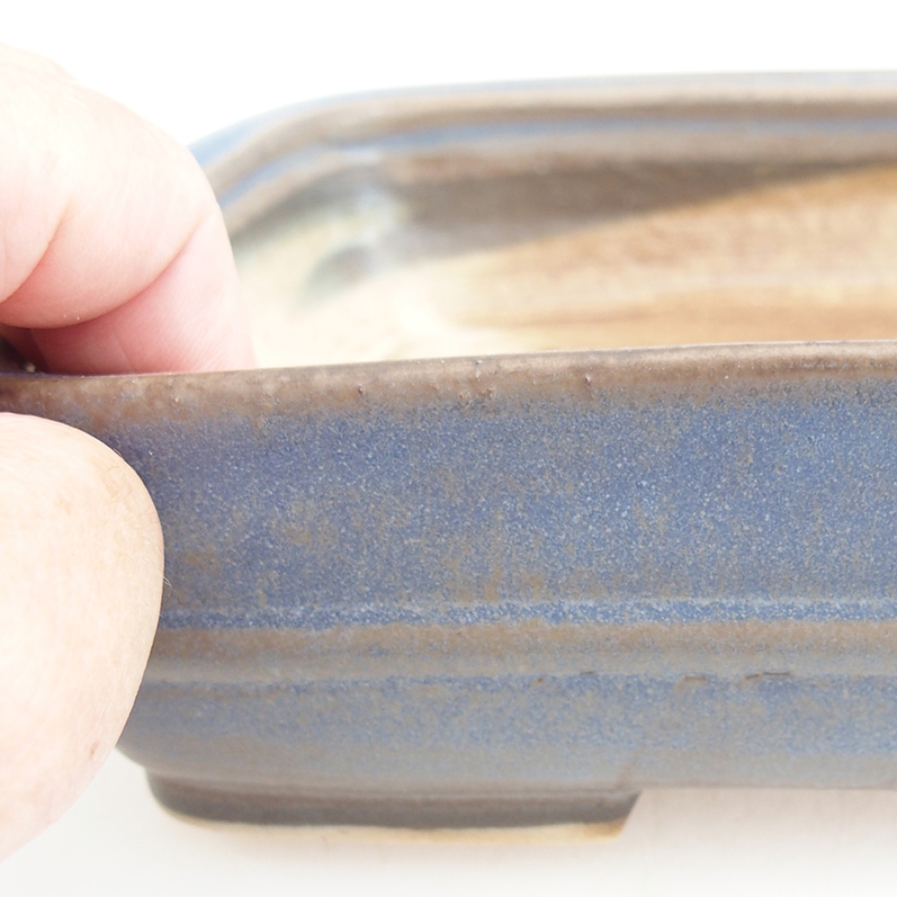 Ceramic bonsai bowl 21,5 x 17,5 x 5,5 cm, colour blue