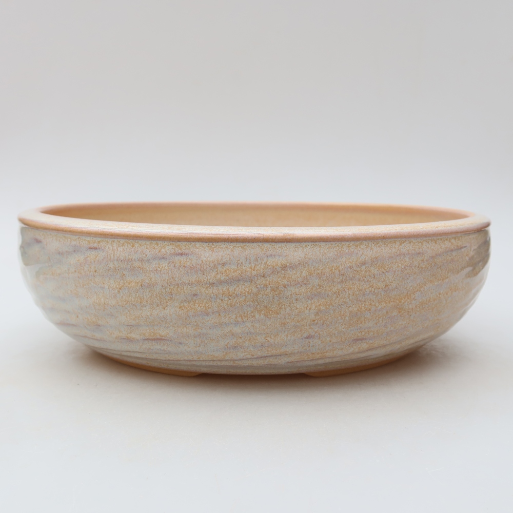 Ceramic bonsai bowl 26,5 x 26,5 x 7,5 cm, colour beige
