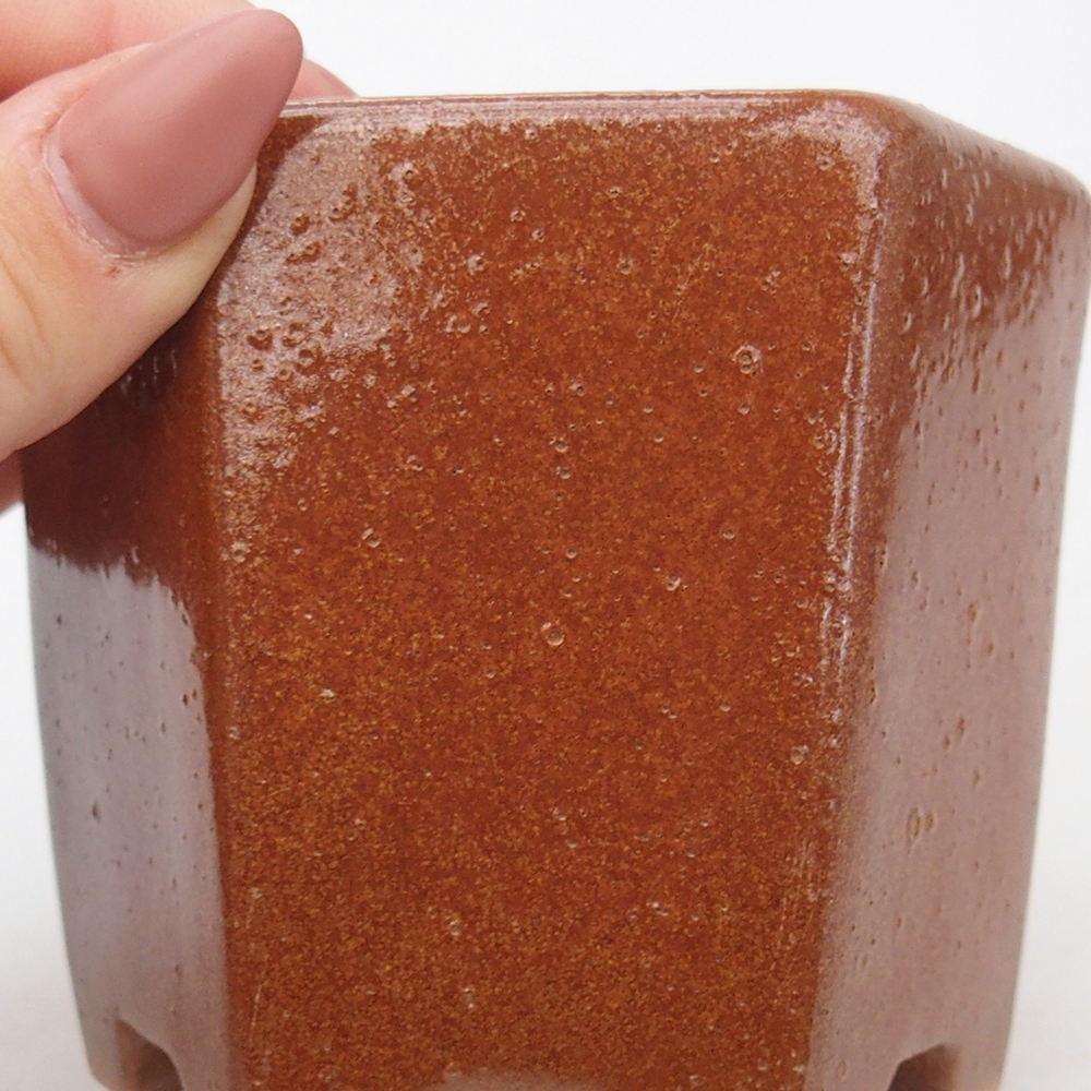 Ceramic bonsai bowl 9,5 x 8,5 x 8 cm, brown