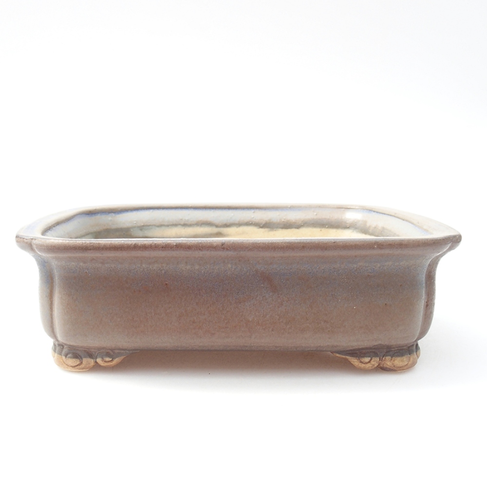 Ceramic bonsai bowl 19,5 x 16,5 x 6 cm, color blue