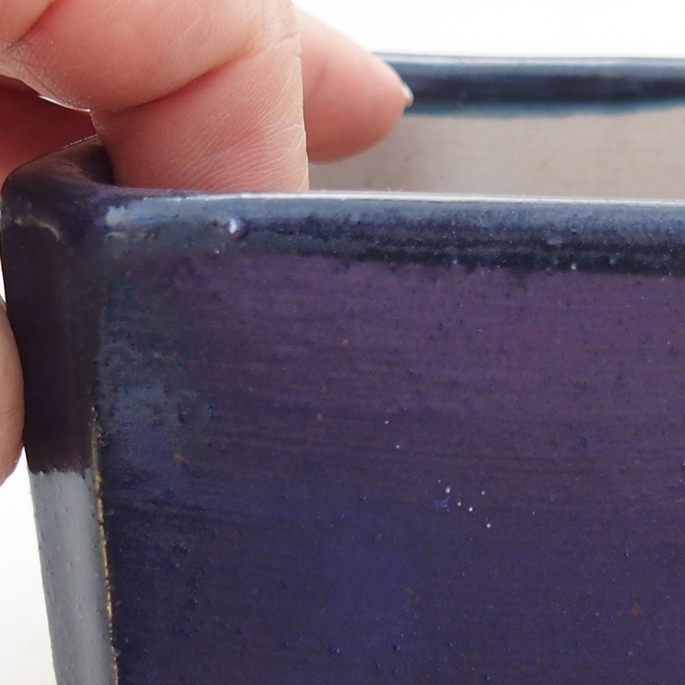 Ceramic bonsai bowl 9 x 9 x 7 cm, colour blue