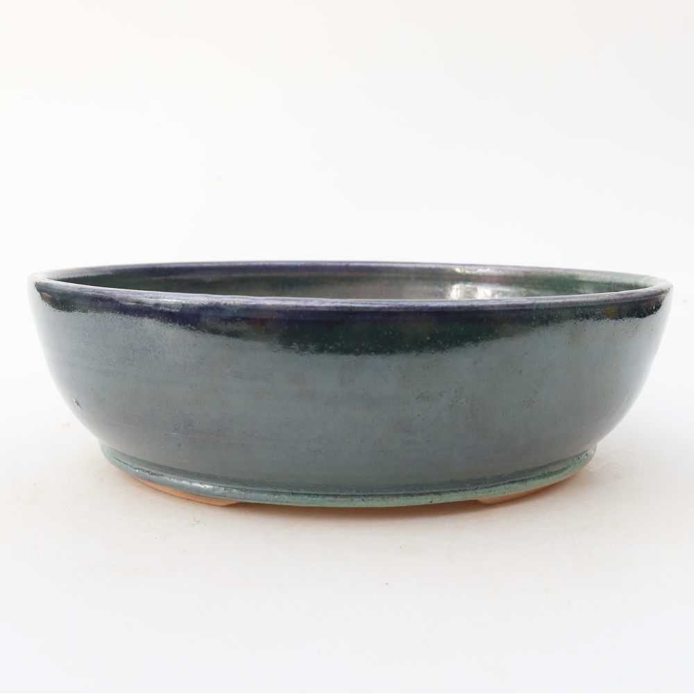 Ceramic bonsai bowl 19 x 19 x 6 cm, colour blue