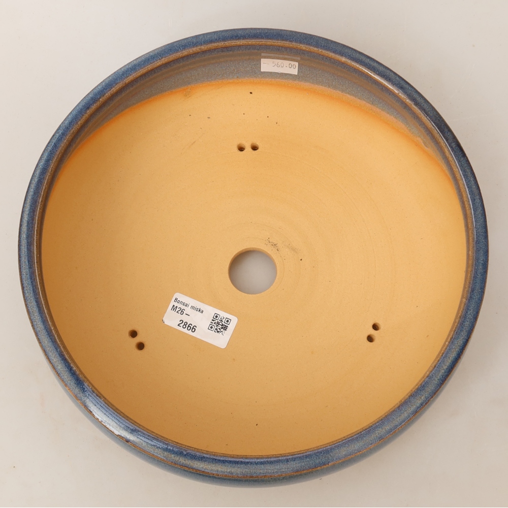 Ceramic bonsai pot, 24 x 24 x 7.5 cm, blue