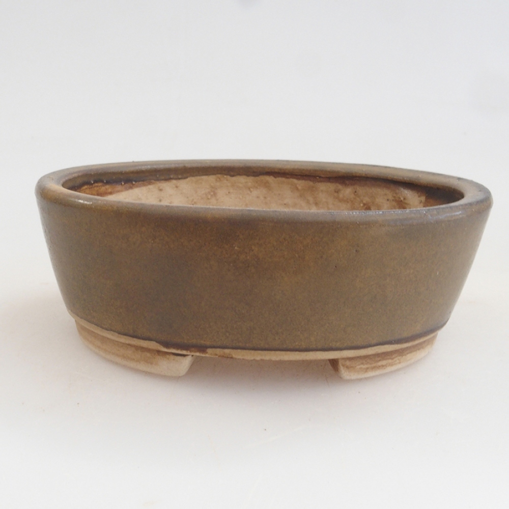 Ceramic bonsai bowl 9,5 x 8 x 3 cm, color brown