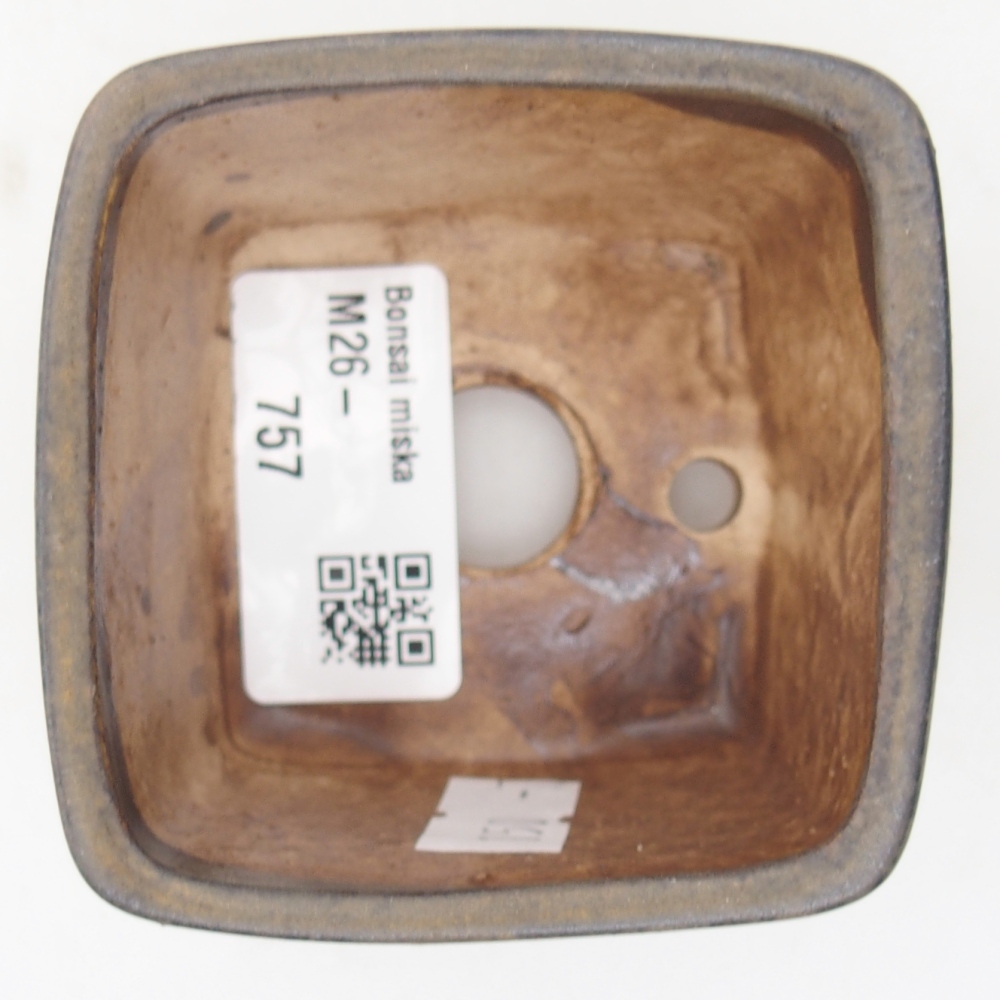 Ceramic bonsai pot, 6 x 6 x 4.5 cm, brown