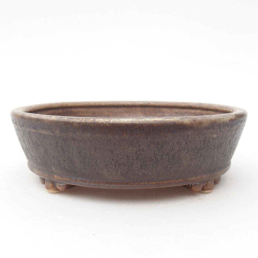 Ceramic bonsai bowl 13,5 x 13,5 x 4 cm, color brown