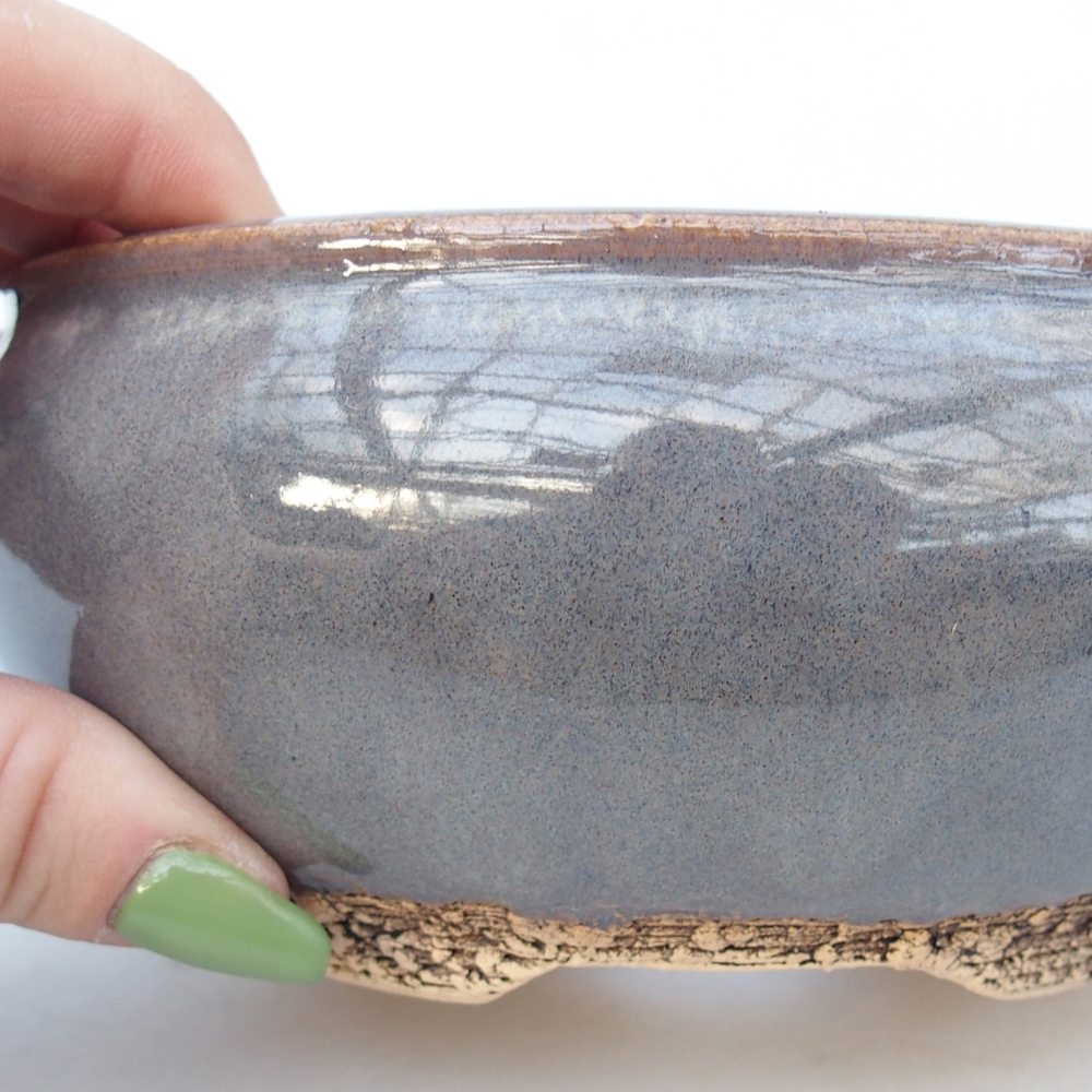 Ceramic bonsai bowl 14 x 14 x 6 cm, grey