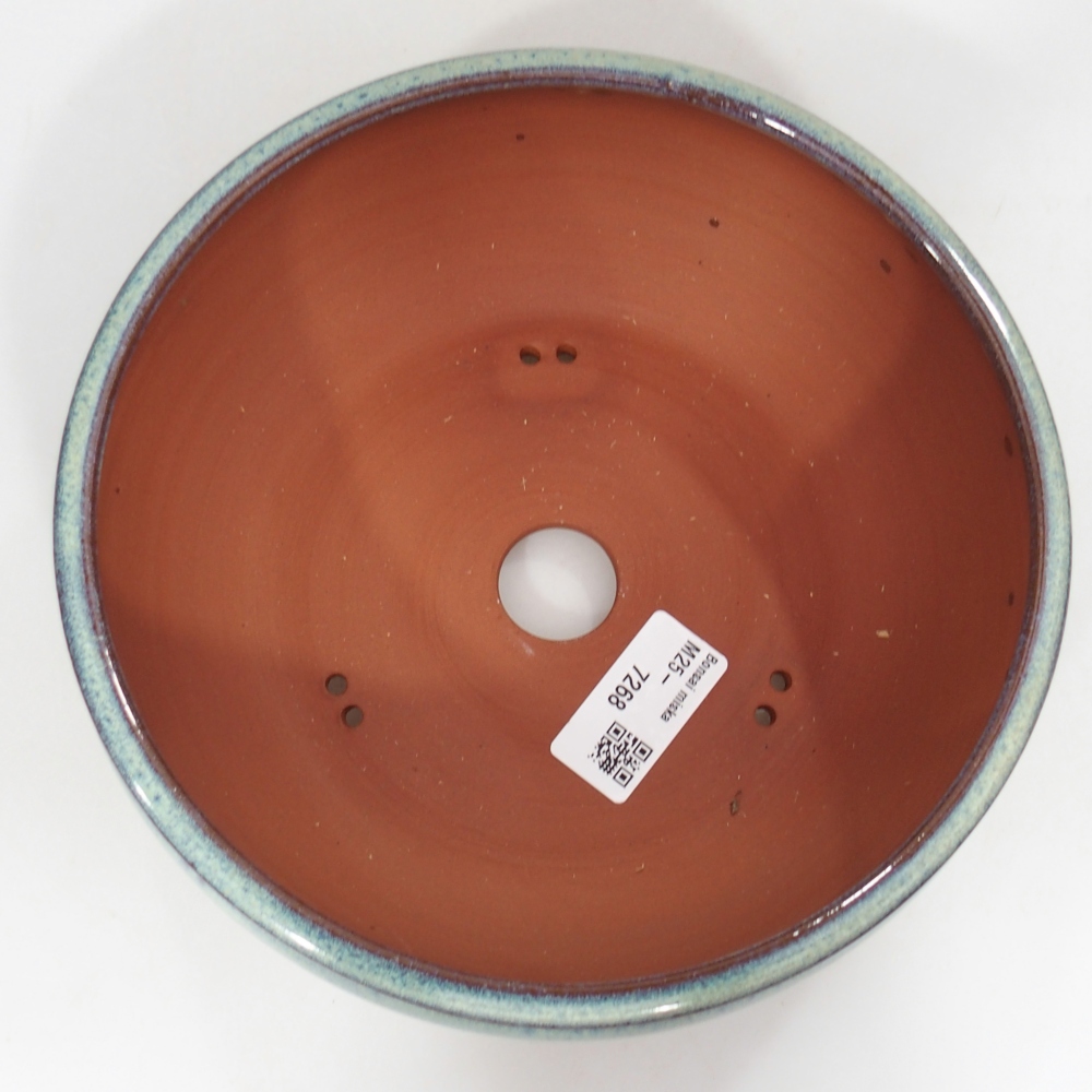 Ceramic bonsai bowl 19 x 19 x 6 cm, blue-green