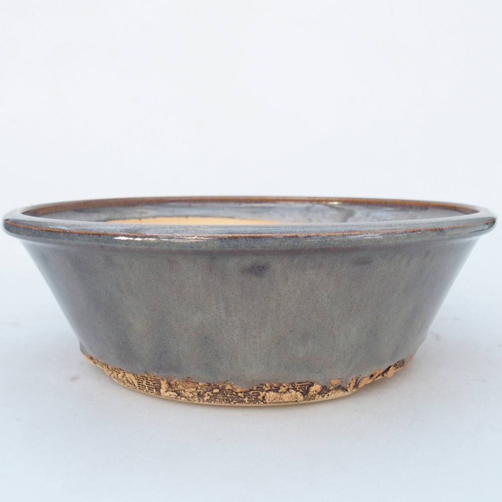Ceramic bonsai bowl 21 x 21 x 6,5 cm, grey