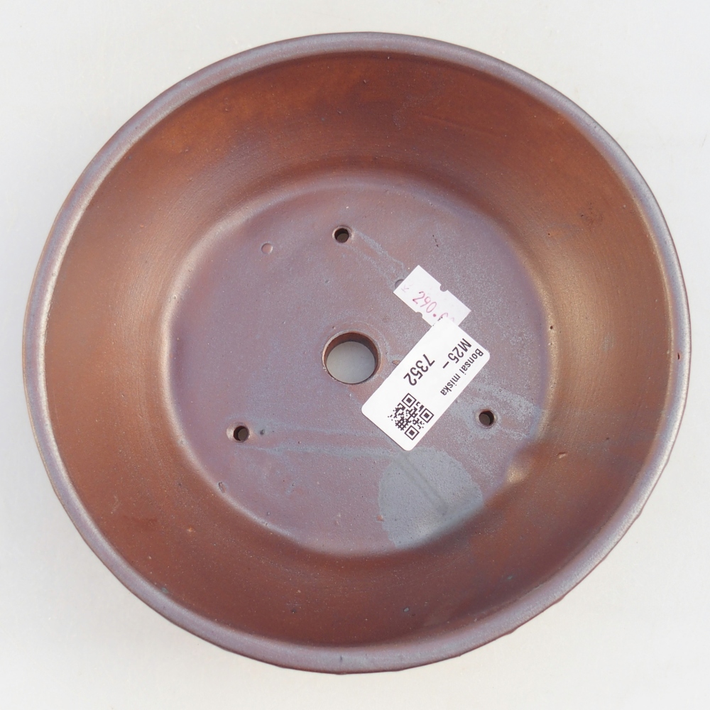 Ceramic bonsai bowl 18 x 18 x 5,5 cm, metal colour