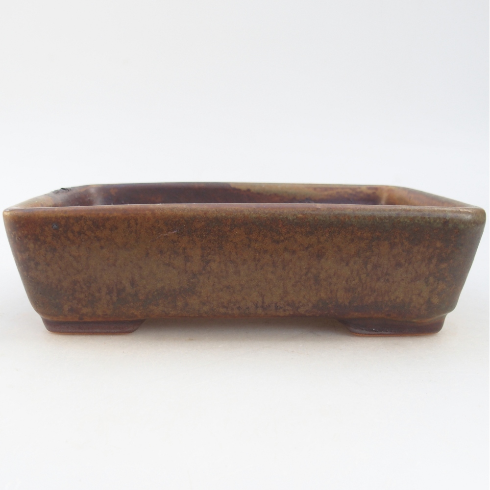 Ceramic bonsai bowl 18,5 x 13,5 x 3,5 cm, brown
