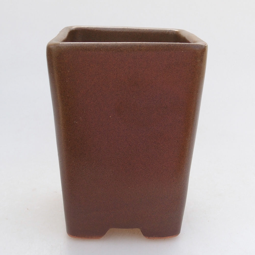Ceramic bonsai bowl 7,5 x 7,5 x 10,5 cm, brown