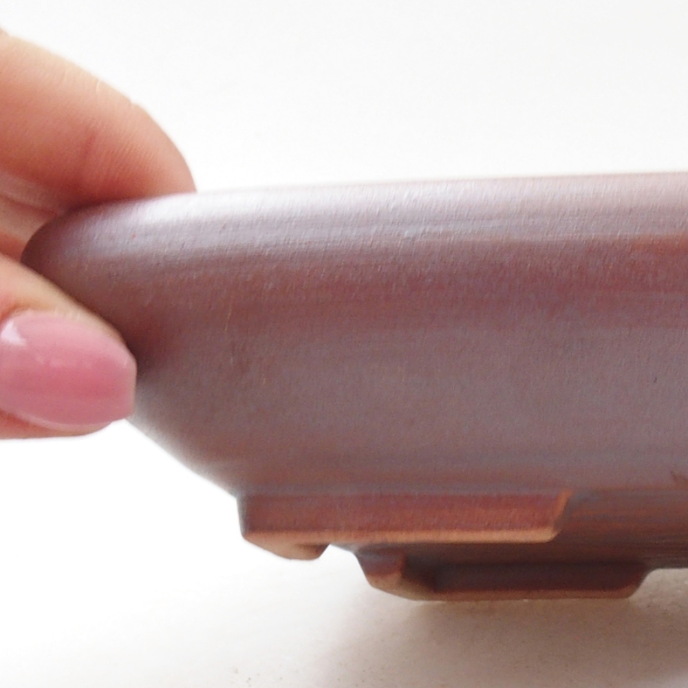 Ceramic bonsai bowl 17 x 13,5 x 3,5 cm, color metallic