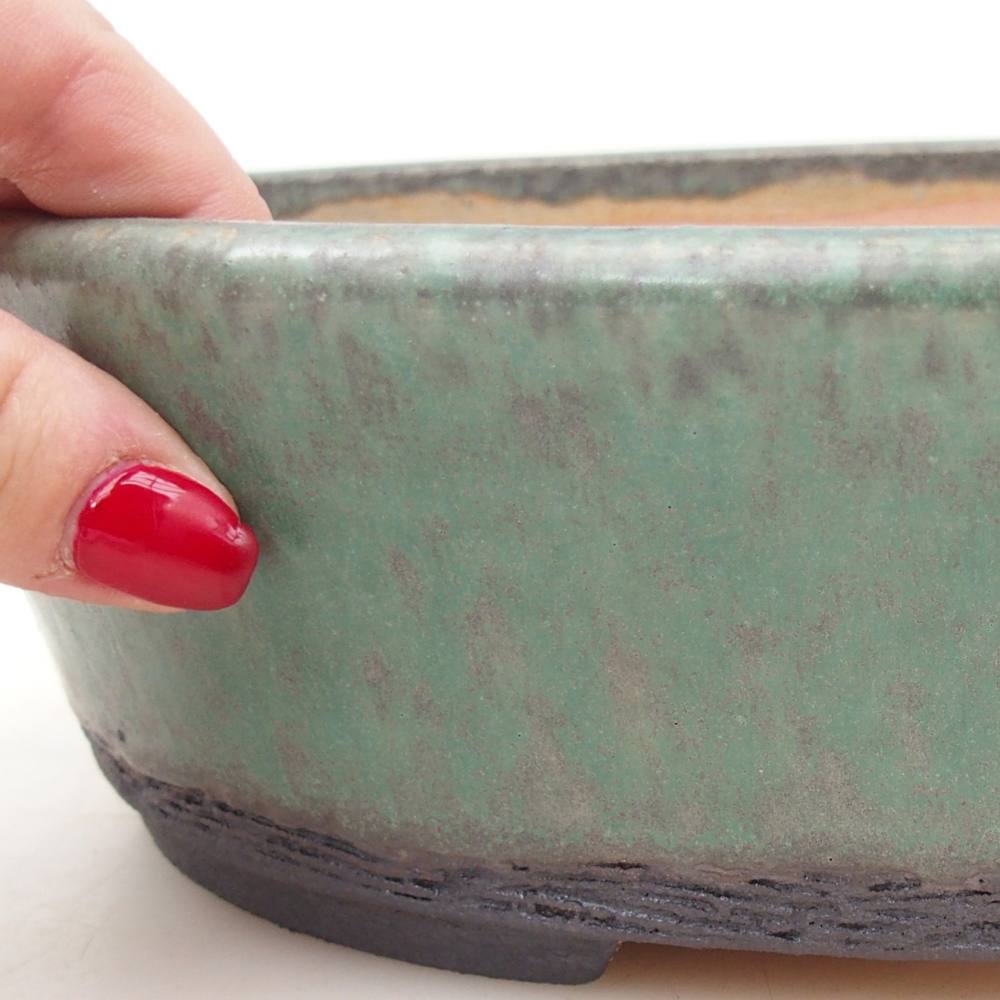 Bonsai bowl 26,5 x 20,5 x 7,5 cm , colour green