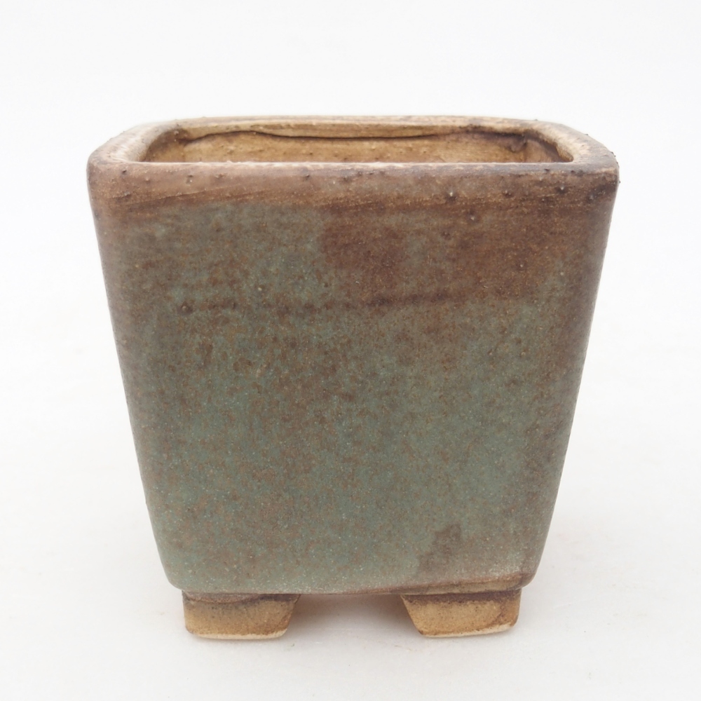 Ceramic bonsai bowl 7,5 x 7,5 x 7,5 cm, green