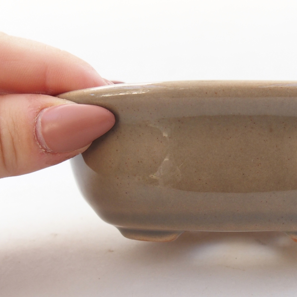 Ceramic bonsai bowl 11 x 9 x 4 cm, grey