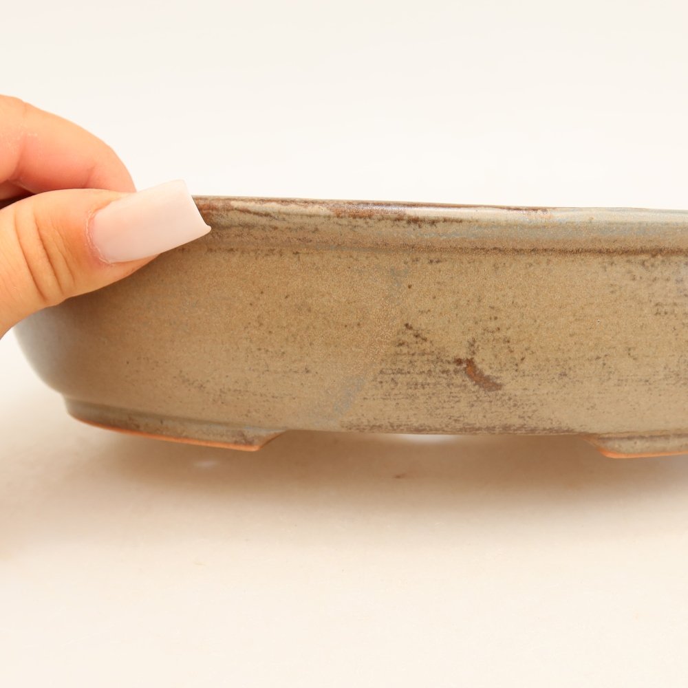 Ceramic bonsai pot, 22 x 17 x 5 cm, blue-brown