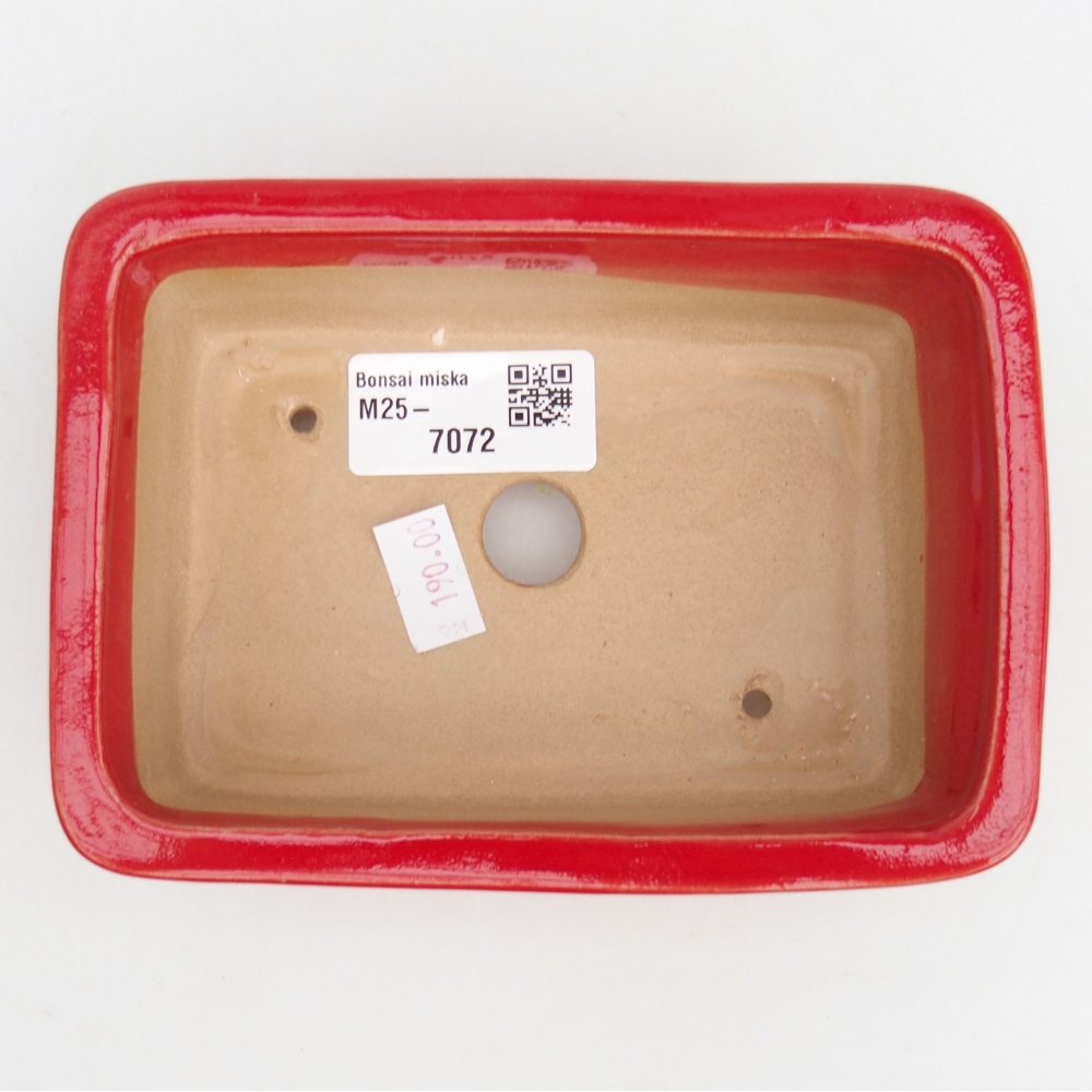 Ceramic bonsai bowl 13,5 x 10 x 4,5 cm, colour red