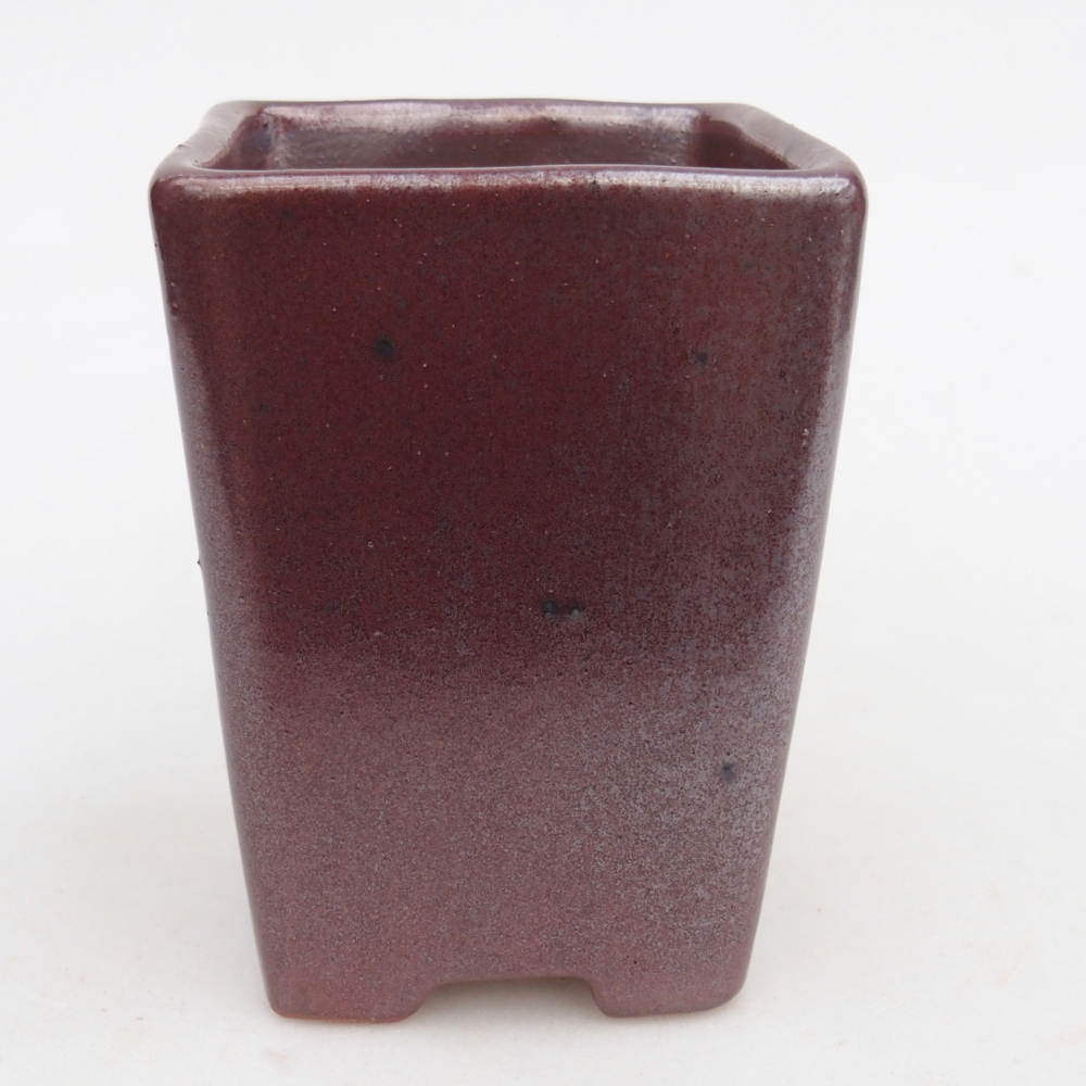 Ceramic bonsai bowl 8 x 8 x 10,5 cm, colour burgundy