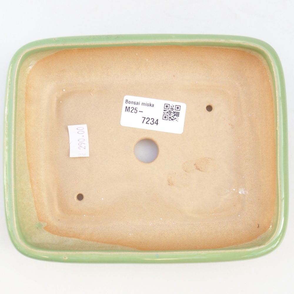 Ceramic bonsai bowl 16,5 x 13,5 x 3,5 cm, green