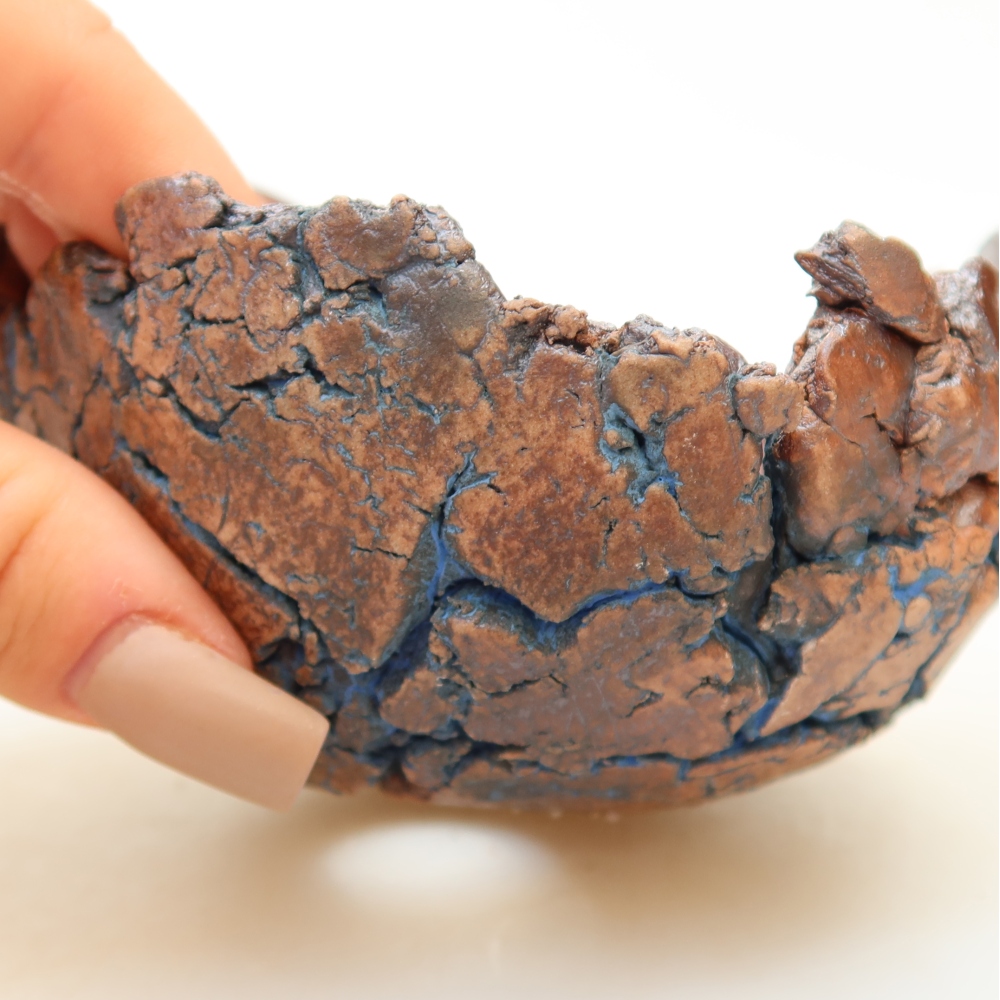 Ceramic Shell, 11 x 10.5 x 6.5 cm, blue
