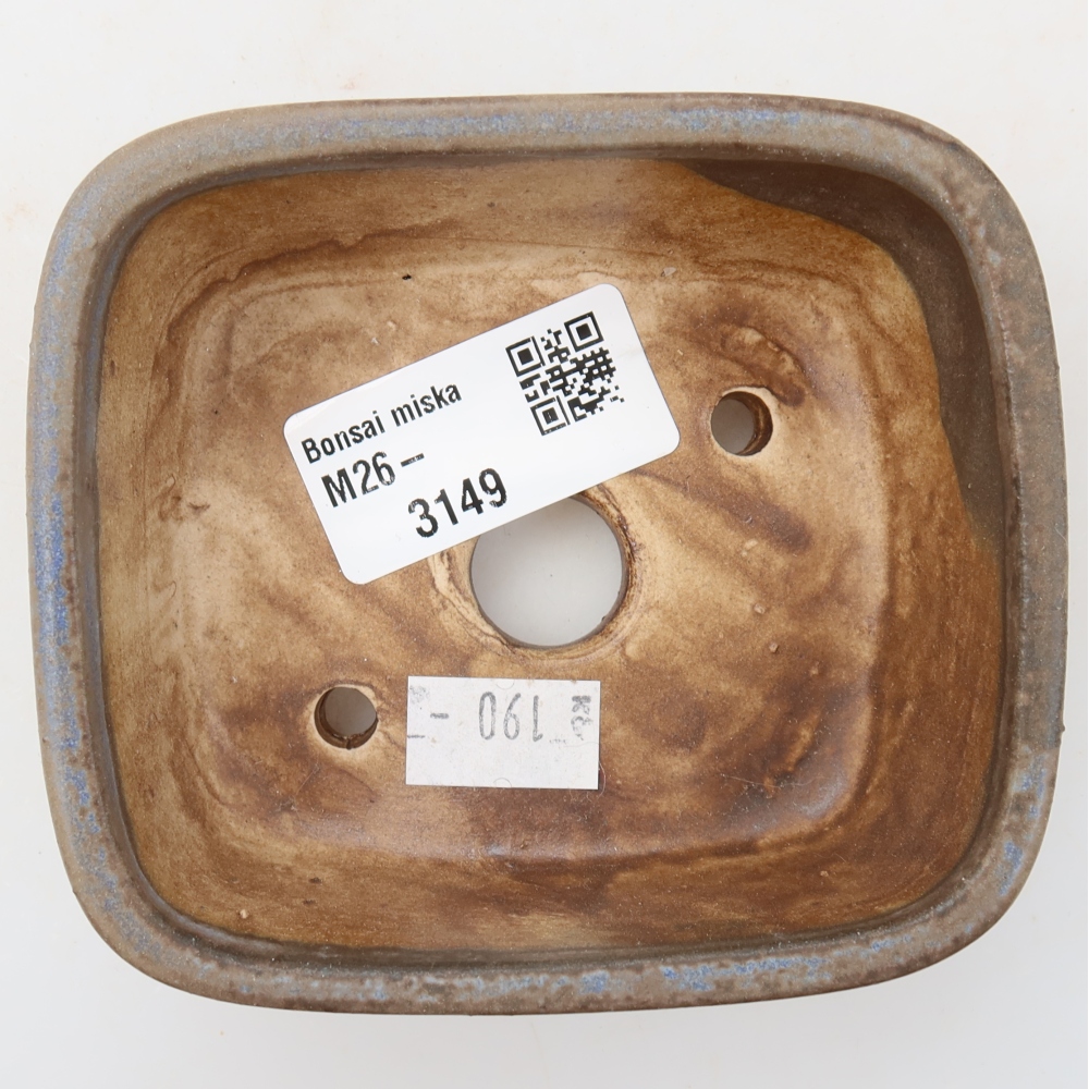 Ceramic bonsai pot, 10 x 8.5 x 4 cm, blue