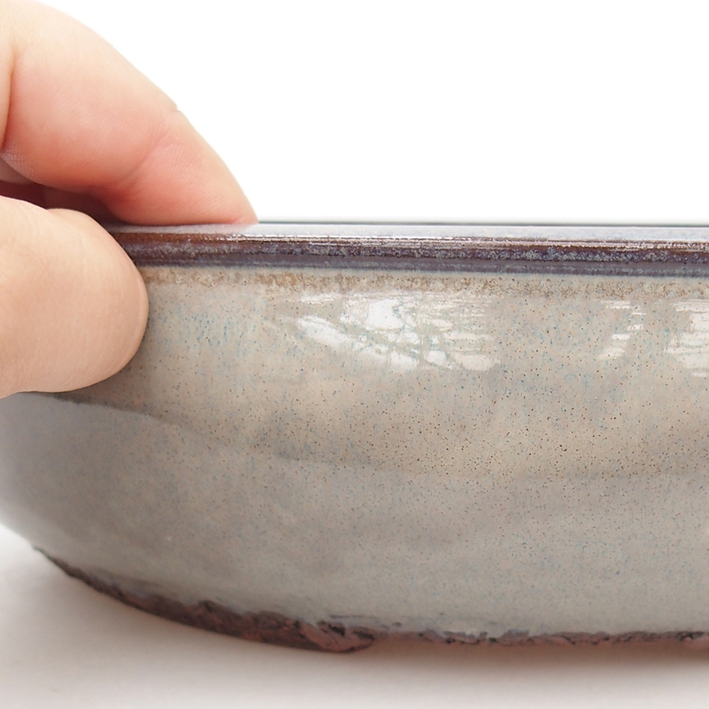 Ceramic bonsai bowl 26 x 26 x 6,5 cm, grey