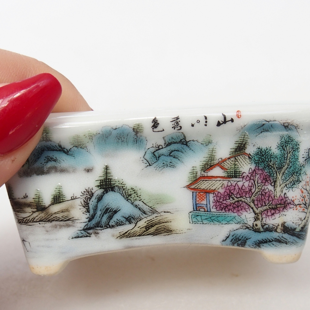 Mini bonsai bowl 8 x 6,5 x 3,5 cm, white