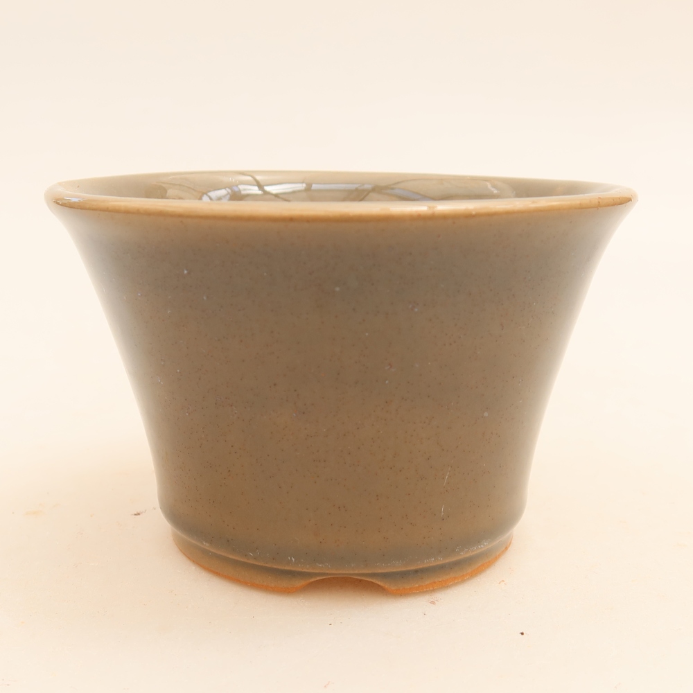 Ceramic bonsai pot, 11 x 11 x 7 cm, gray