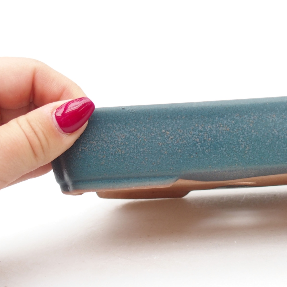 Ceramic bonsai bowl 18 x 13 x 3 cm, color blue