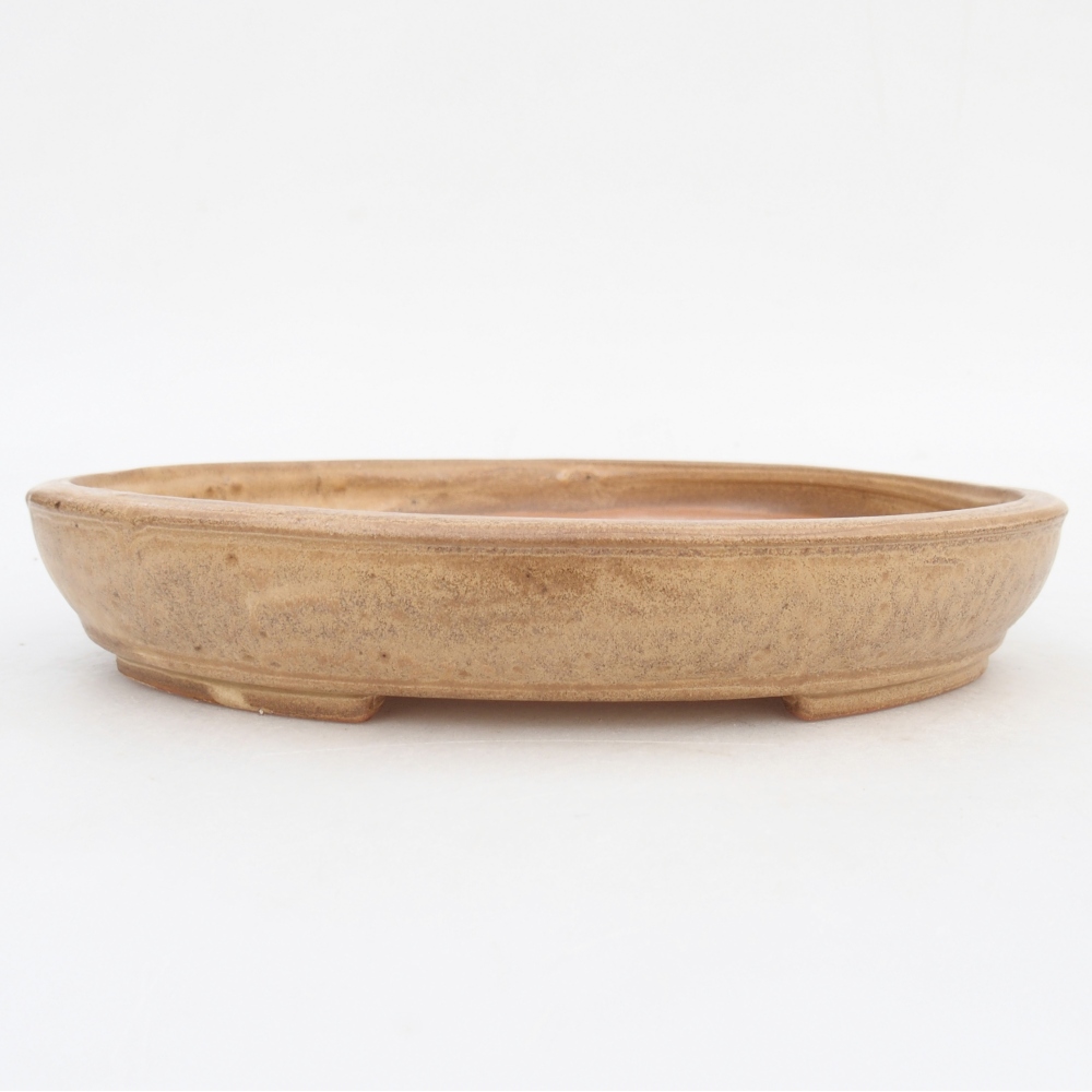 Ceramic bonsai bowl 24 x 20 x 4 cm, colour beige