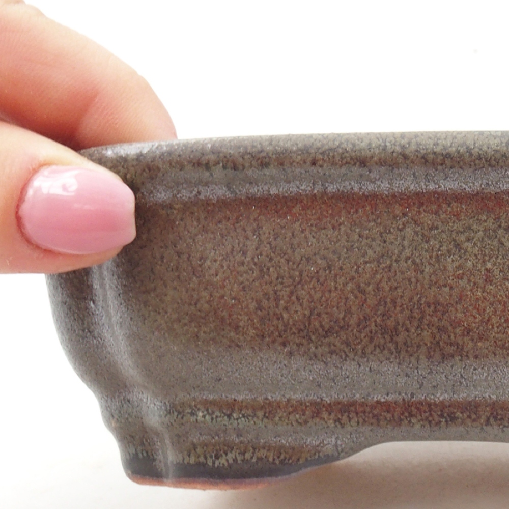 Ceramic bonsai bowl 16 x 12 x 5 cm, color gray